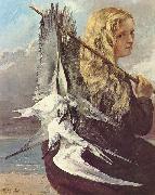 Madchen mit Mowen Gustave Courbet